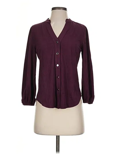 Pre-owned Fever 3/4 Sleeve Blouse In Burgundy