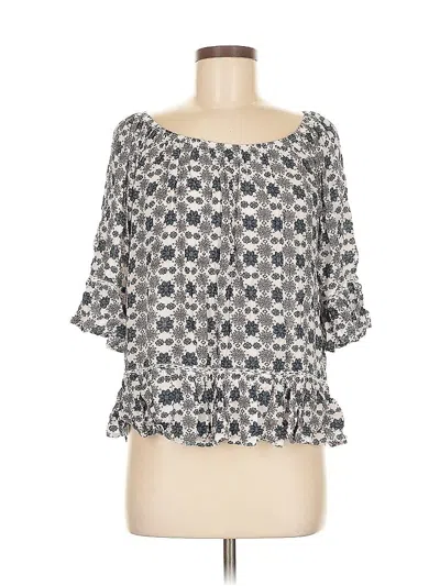 Pre-owned Fever 3/4 Sleeve Blouse In Gray