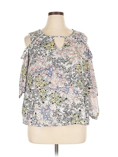 Pre-owned Fever 3/4 Sleeve Blouse In Gray