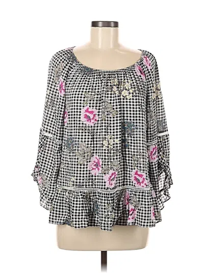 Pre-owned Fever 3/4 Sleeve Blouse In Gray