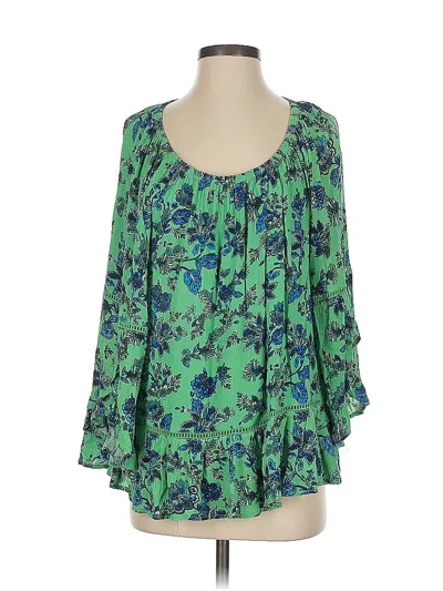Pre-owned Fever 3/4 Sleeve Blouse In Green