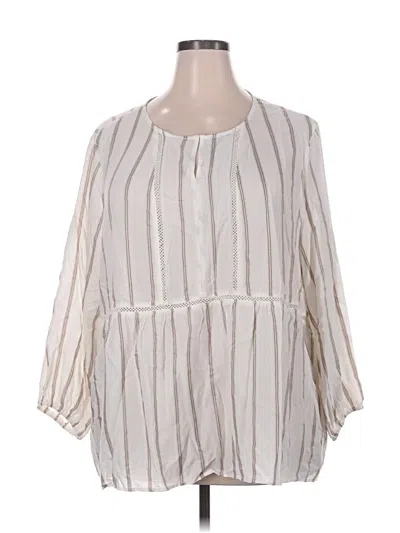 Pre-owned Fever 3/4 Sleeve Blouse In Ivory