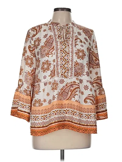 Pre-owned Fever 3/4 Sleeve Blouse In Ivory