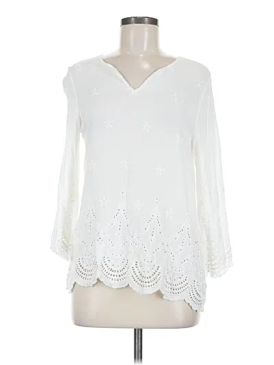 Pre-owned Fever 3/4 Sleeve Blouse In Ivory