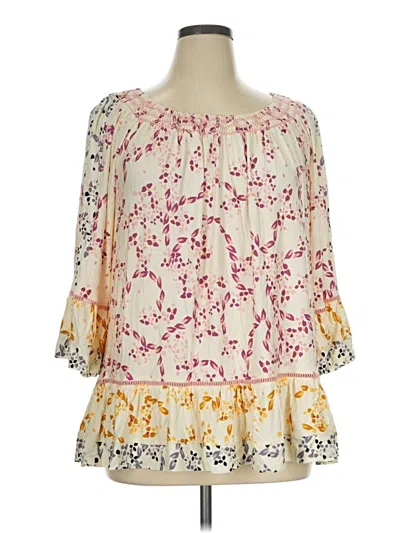 Pre-owned Fever 3/4 Sleeve Blouse In Ivory