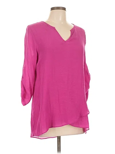 Pre-owned Fever 3/4 Sleeve Blouse In Pink