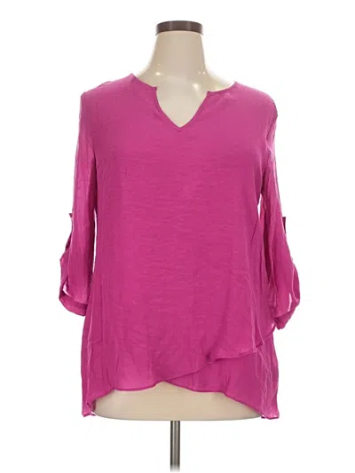 Pre-owned Fever 3/4 Sleeve Blouse In Pink