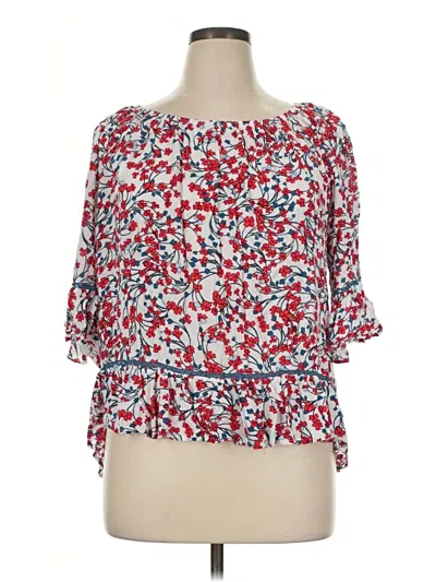 Pre-owned Fever 3/4 Sleeve Blouse In Red