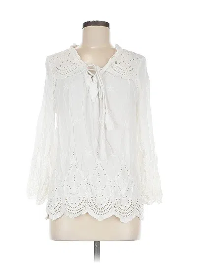 Pre-owned Fever 3/4 Sleeve Blouse In White