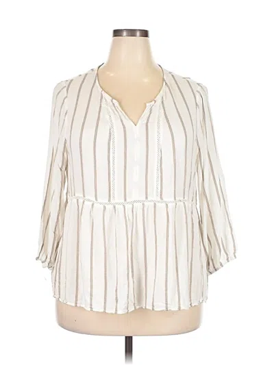 Pre-owned Fever 3/4 Sleeve Blouse In White