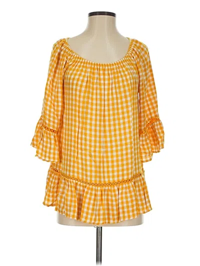Pre-owned Fever 3/4 Sleeve Blouse In Yellow