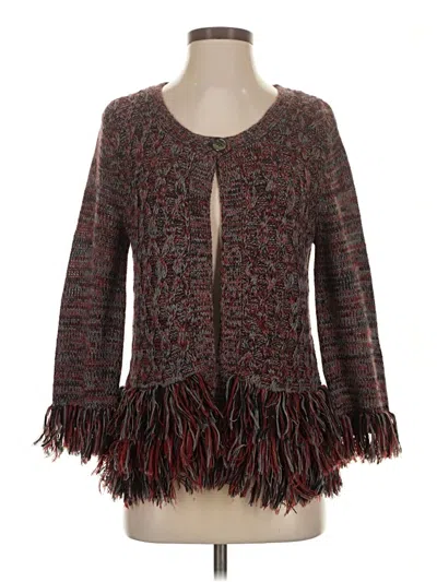 Pre-owned Fever Cardigan Sweater In Burgundy