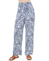 Fever Elastic Waist Drawstring Full Length Pant In Multi