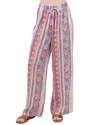 Fever Elastic Waist Drawstring Full Length Pant In Multi