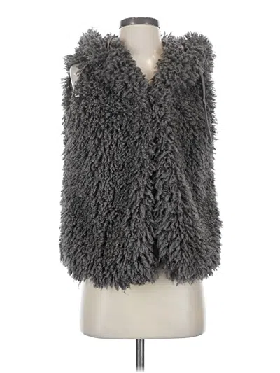 Pre-owned Fever Faux Fur Vest In Gray