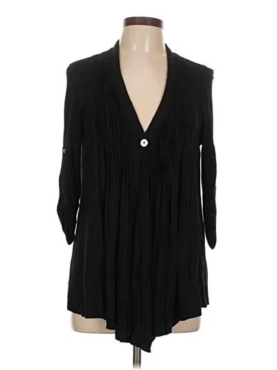 Pre-owned Fever Long Sleeve Blouse In Black