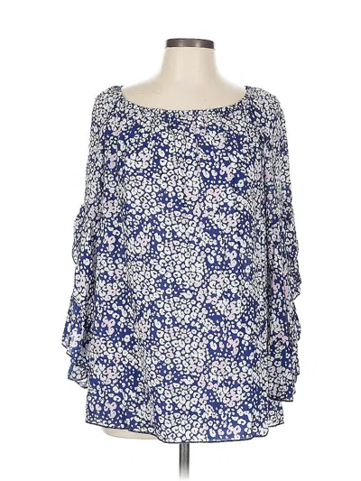 Pre-owned Fever Long Sleeve Blouse In Blue