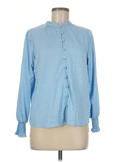 Pre-owned Fever Long Sleeve Blouse In Blue