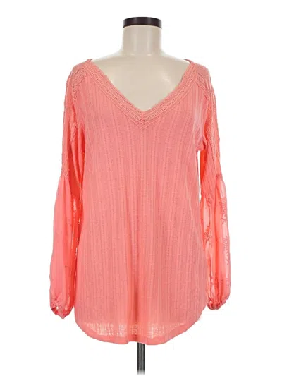 Pre-owned Fever Long Sleeve Blouse In Pink