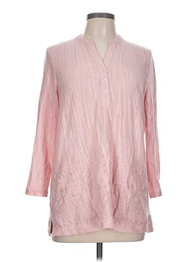 Pre-owned Fever Long Sleeve Blouse In Pink