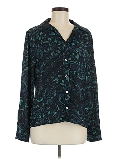 Pre-owned Fever Long Sleeve Blouse In Teal