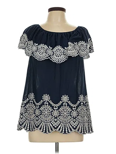Pre-owned Fever Short Sleeve Blouse In Blue
