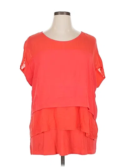 Pre-owned Fever Short Sleeve Blouse In Orange