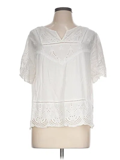 Pre-owned Fever Short Sleeve Blouse In White