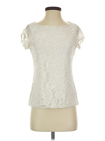 Pre-owned Fever Short Sleeve Top Ivory Sweetheart Neckline Tops
