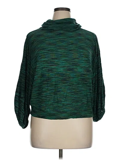 Pre-owned Fever Short Sleeve Turtleneck In Green