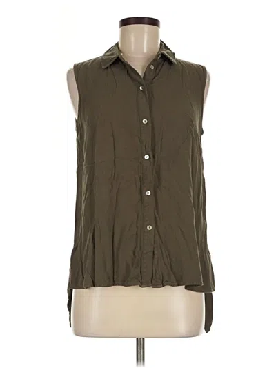 Pre-owned Fever Sleeveless Button Down Shirt In Brown