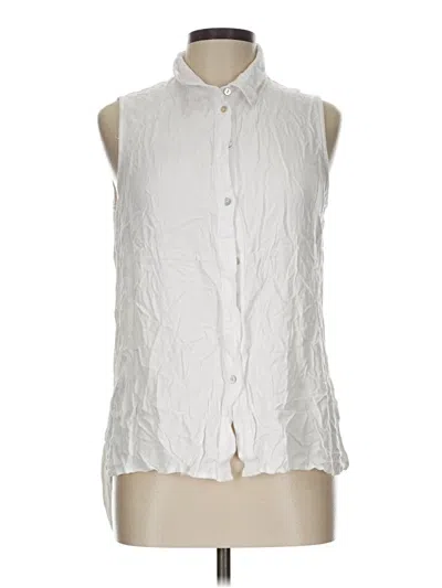 Pre-owned Fever Sleeveless Button Down Shirt In White