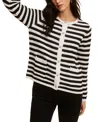 FEVER STRIPED CARDIGAN WITH GOLD BUTTONS