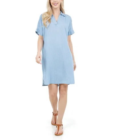 Fever Women's Collared Short Sleeve Dress In Multi