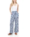 Fever Elastic Waist Drawstring Full Length Pant In Multi