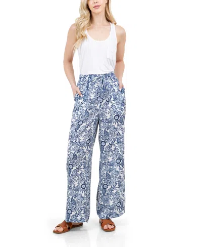 FEVER WOMEN'S PRINT DRAWSTRING PANT