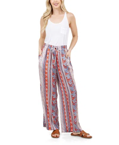 FEVER WOMEN'S PRINT DRAWSTRING PANT