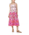 Fever Women's Sleeveless Bow Tie Straps Midi Dress