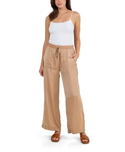 Fever Women's Solid Drawstring Pant In Dc Sands
