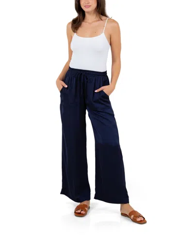 Fever Women's Solid Drawstring Pant In Peacoat