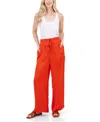 Fever Elastic Waist Drawstring Full Length Pant In Poinciana