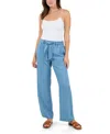 Fever Womens Lightweight Lyocell Wide Leg Pants In Light