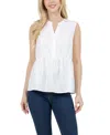 Fever Women's V-neck Sleeveless Top In White