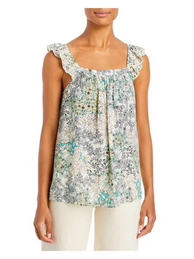 Fever Womens Printed Off The Shoulder Tank Top In Multi