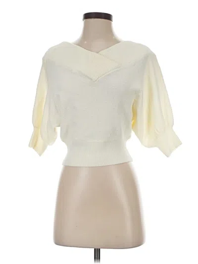 Pre-owned Few Moda Cardigan Sweater In White