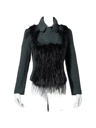 Fey Fey Worldwide Shadowy Faux-fur Jacket In Gray