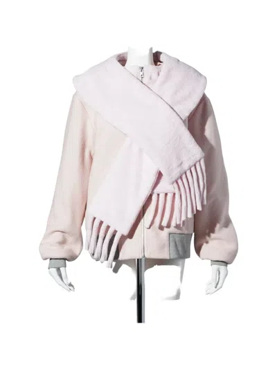 Fey Fey Worldwide Towel Scarf Bomber Jacket In Blue