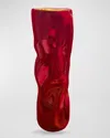 Feyz Studio Wavy Mirrored Vase In Red