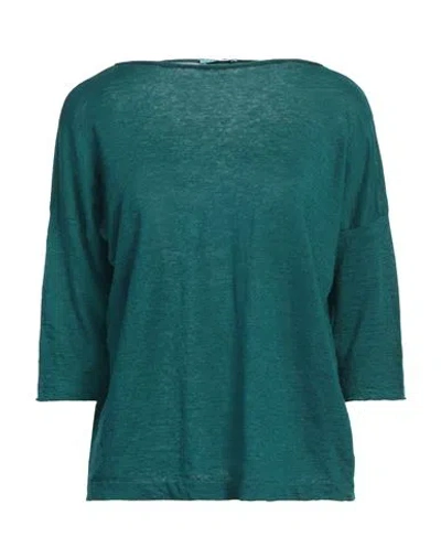 Fezbag® Fezbag Woman Sweater Deep Teal Size 2 Linen In Green