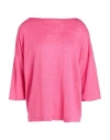 Fezbag® Fezbag Woman Sweater Fuchsia Size 2 Linen In Pink